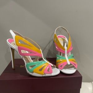 Ernesto white and multi colored sandals